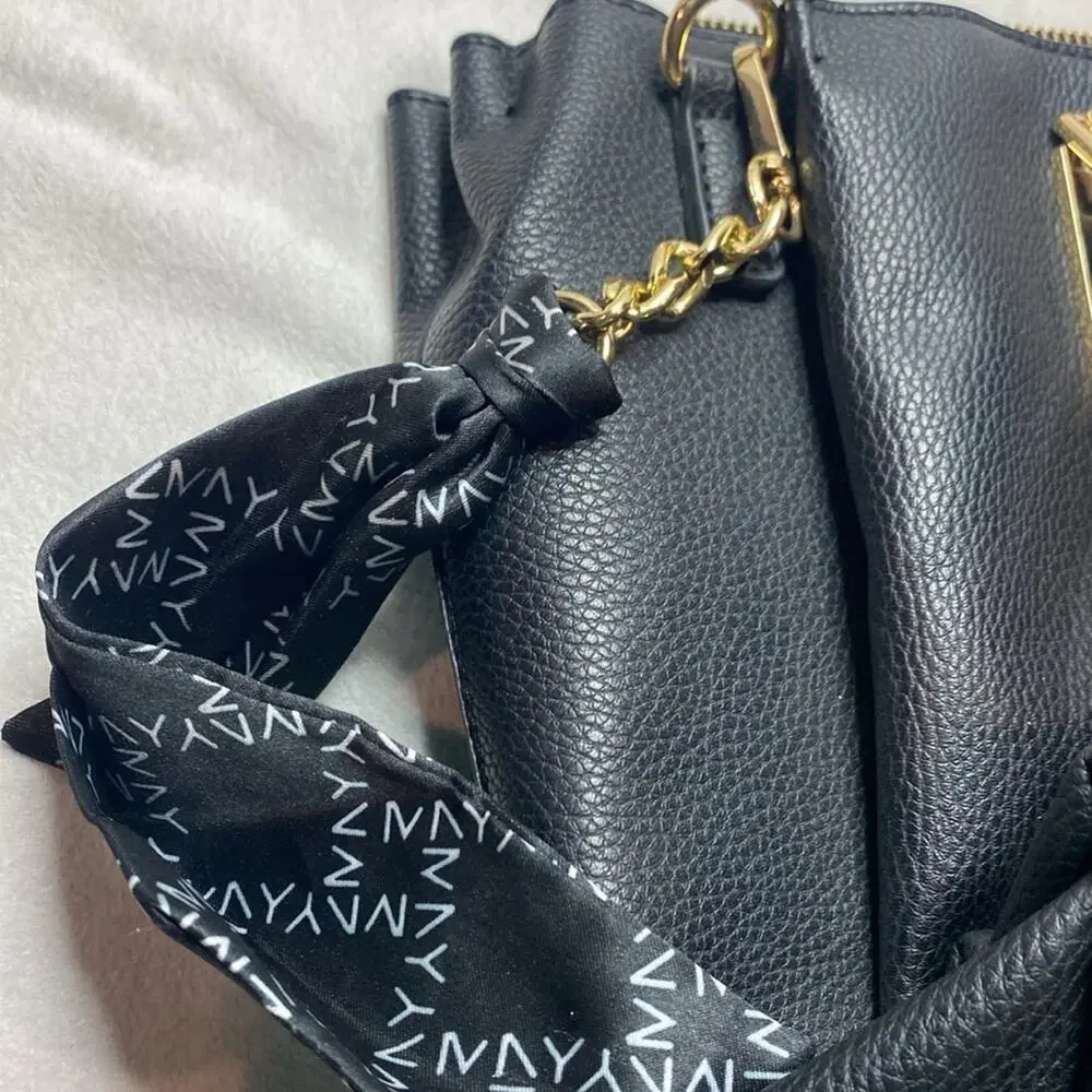 Marc New York Andrew Marc Black Tote Bag with Gold Hardwear